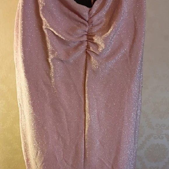 Elegant Pink Spaghetti Strap Dress, Retro Vibes. Stretchy,Size Large. Fairy Core - Picture 8 of 16